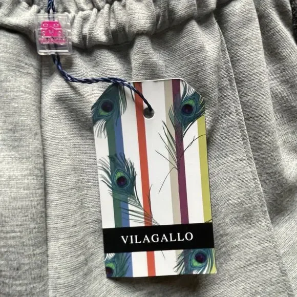 NWT Vilagallo Pants Womens Size 14 Gray Pearls Gray Sweat 26564 Portugal